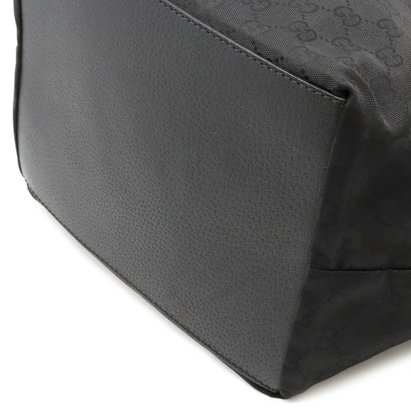 GUCCI GG Nylon Sherry Line Tote Bag Shoulder Canvas Leather Black Green Red 1... - Picture 4 of 9